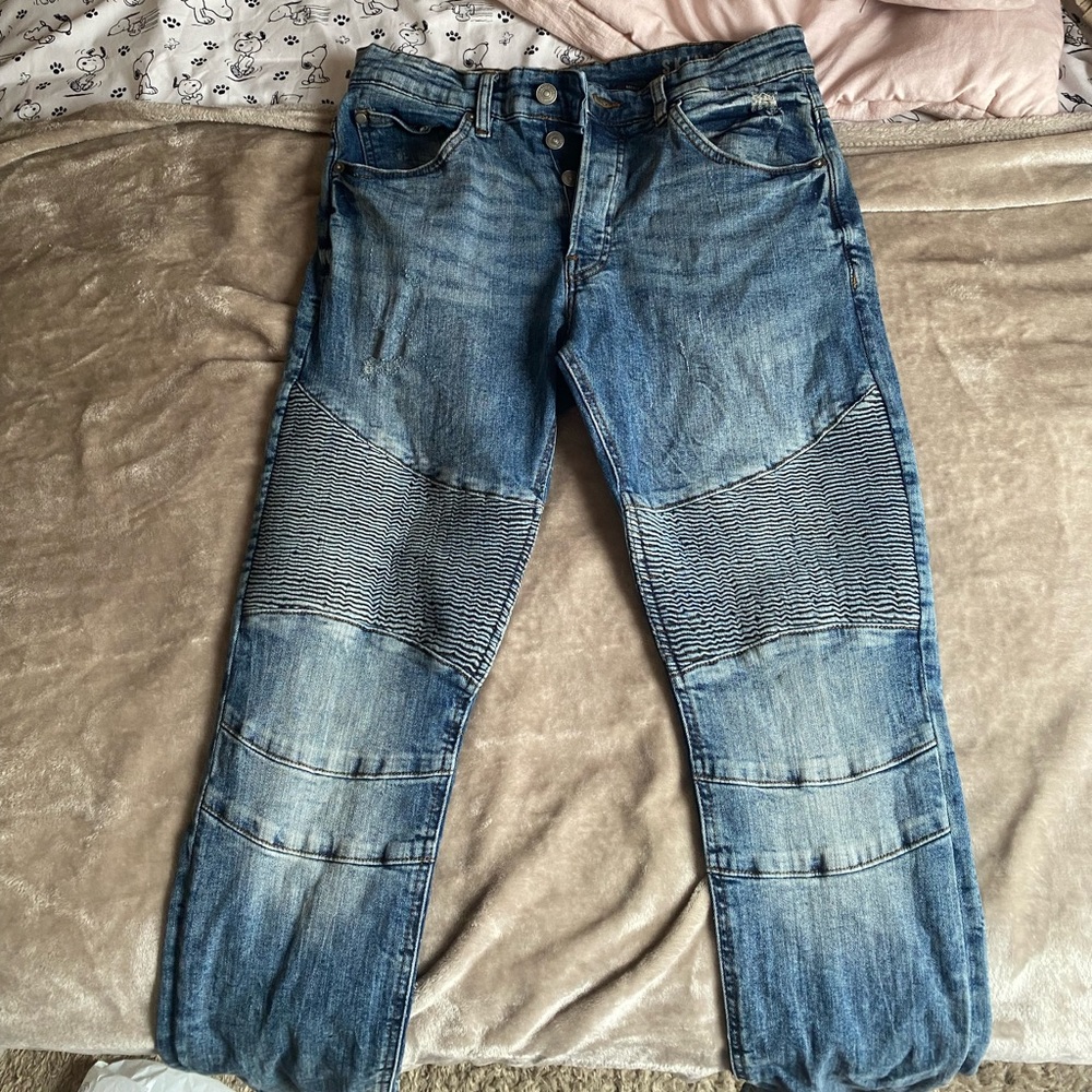 Mens Rocco Moto Stitch Jeans